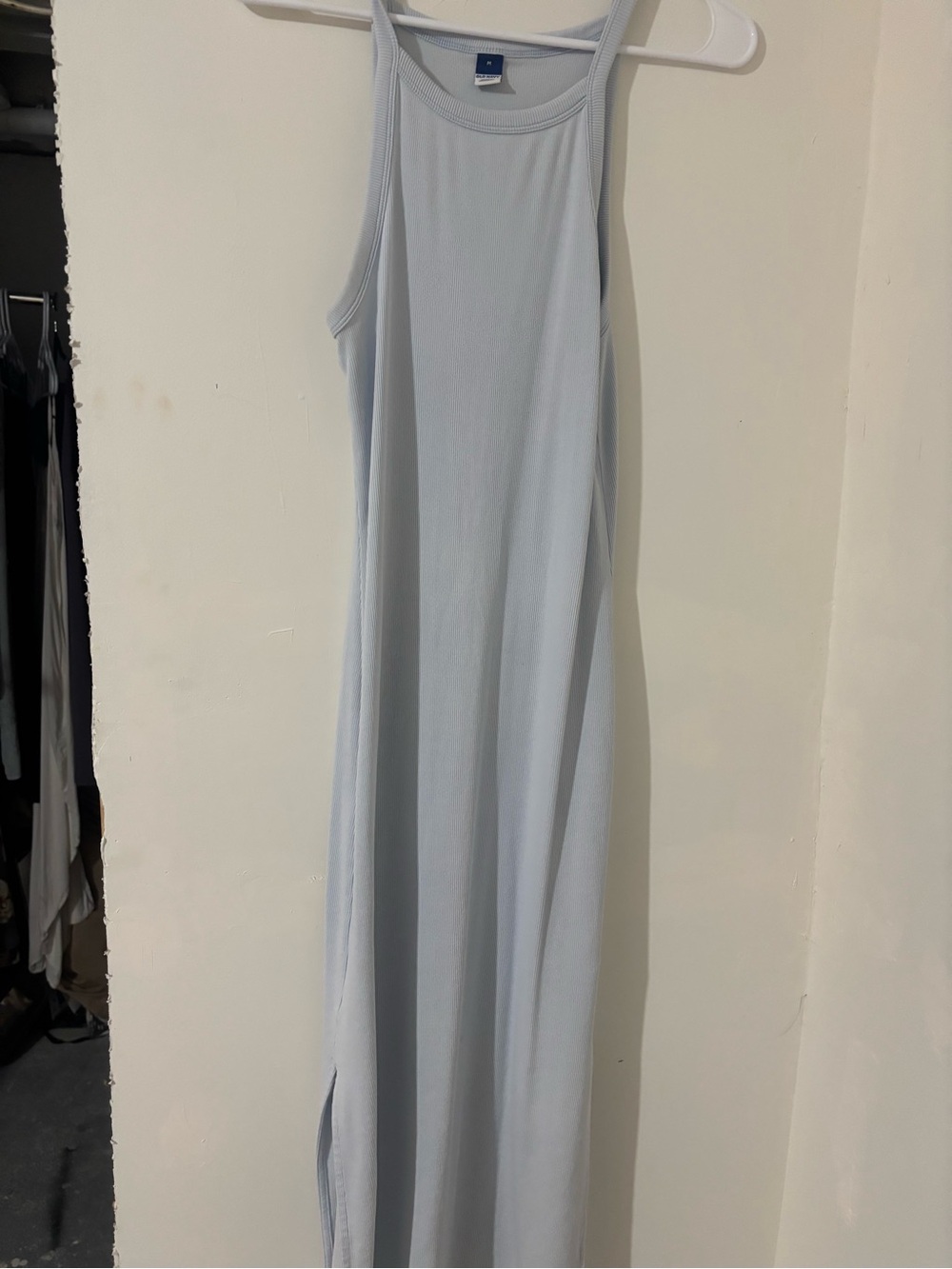 Old Navy Light Blue Ribbed Tank Maxi Dress